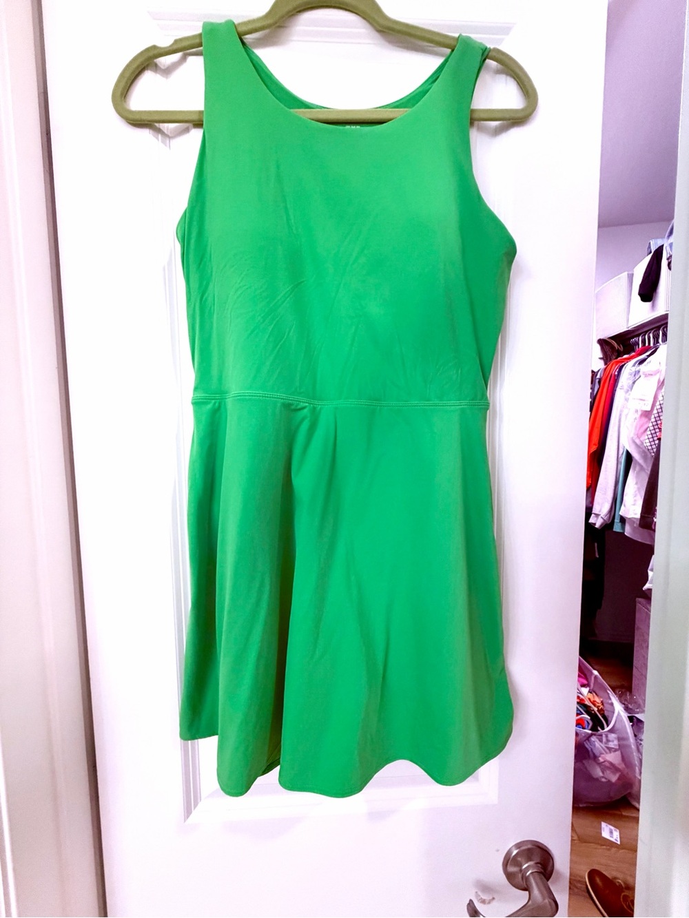 JoyLab Bright Green Sleeveless Fit-and-Flare Dress